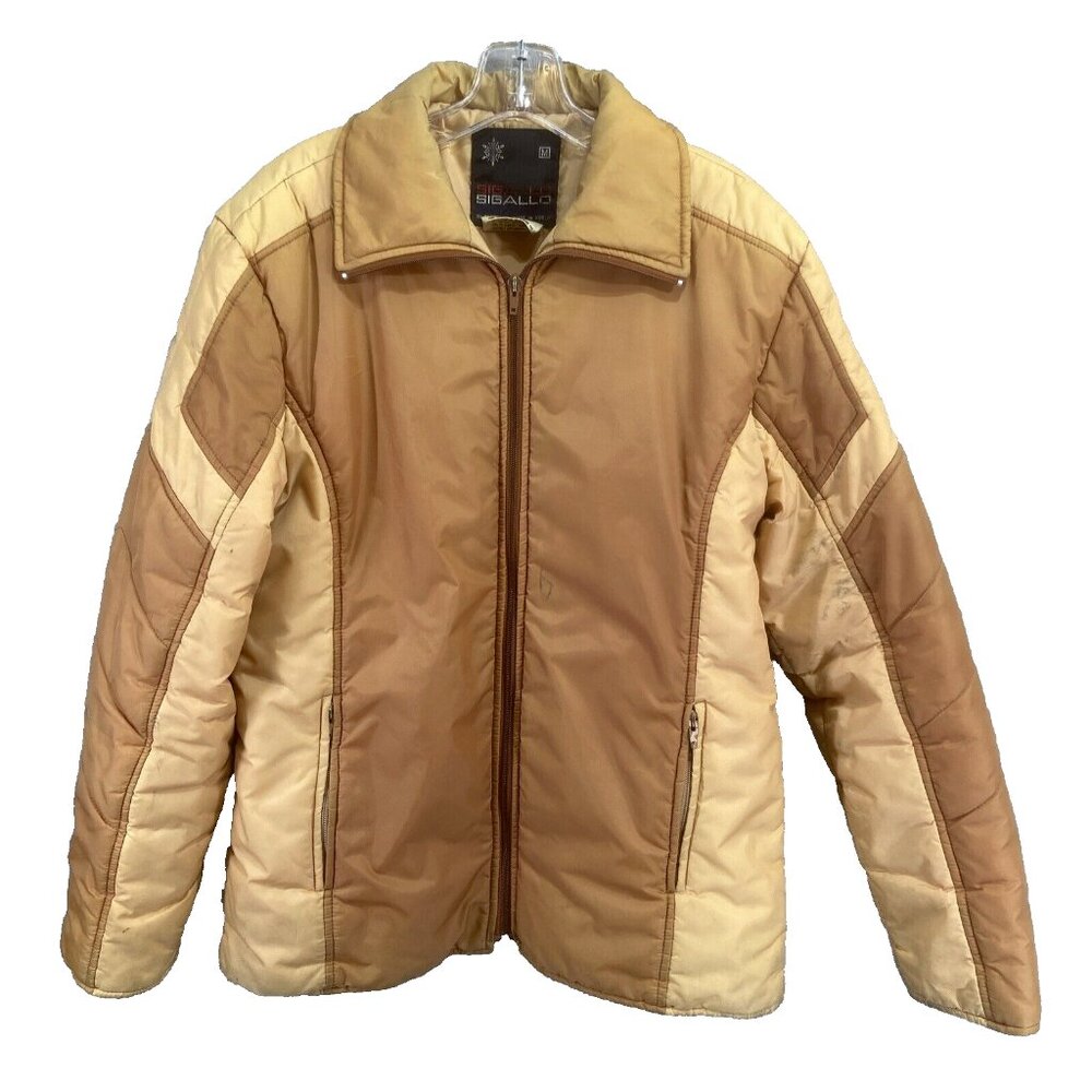 Vintage Sigallo Retro Waterproof Ski Jacket Coat Sz M Brown Insulated Korea